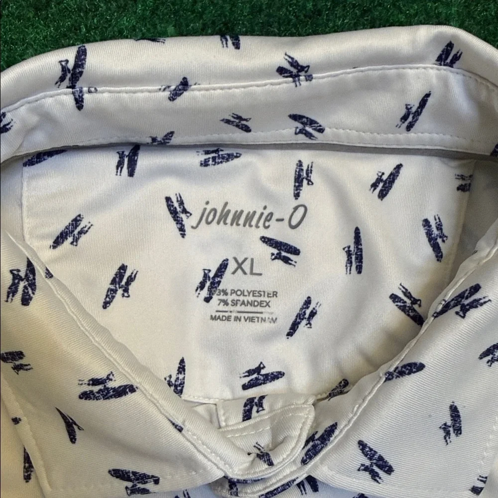 MINT Johnnie-O All Over Navy Logo Print (White / Size XL) - Picture 2 of 6